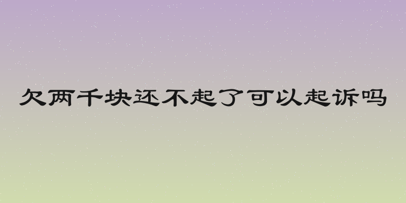 欠两千块还不起了可以起诉吗