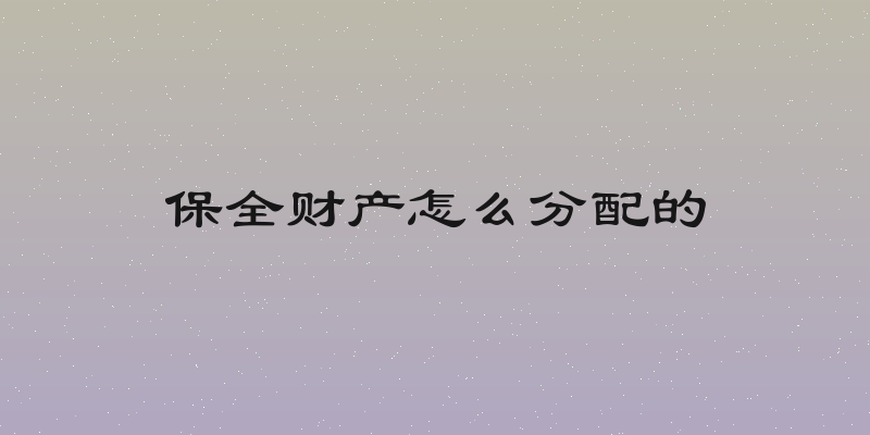 保全财产怎么分配的