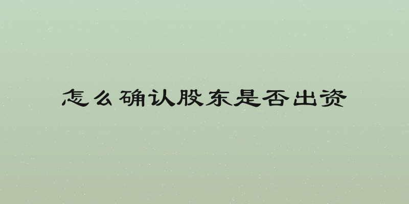 怎么确认股东是否出资