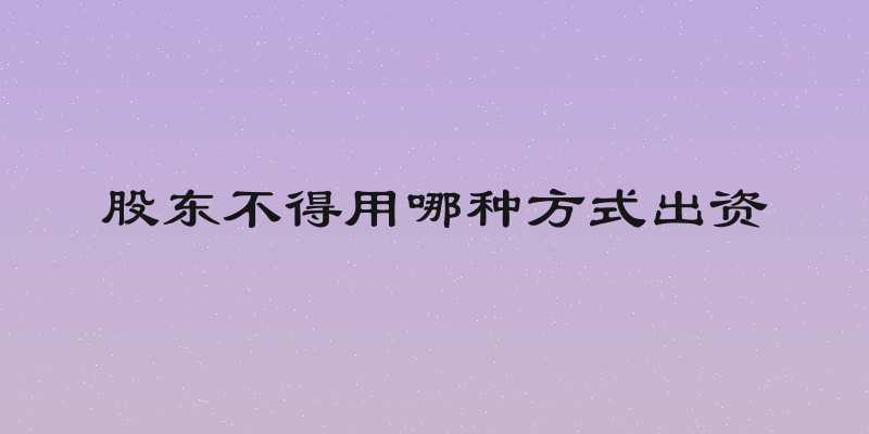 股东不得用哪种方式出资
