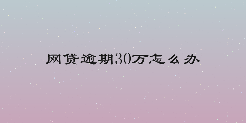 网贷逾期30万怎么办