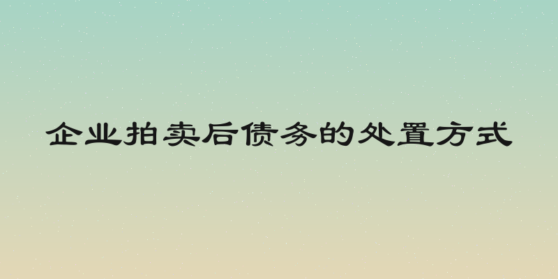 企业拍卖后债务的处置方式