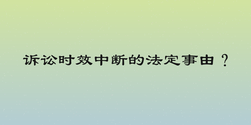 诉讼时效中断的法定事由？