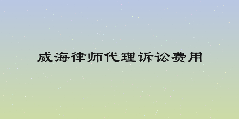 威海律师代理诉讼费用