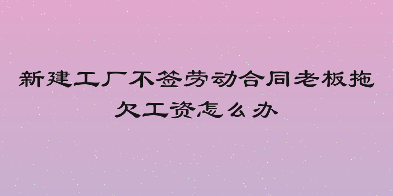 新建工厂不签劳动合同老板拖欠工资怎么办