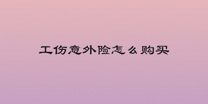 工伤意外险怎么购买