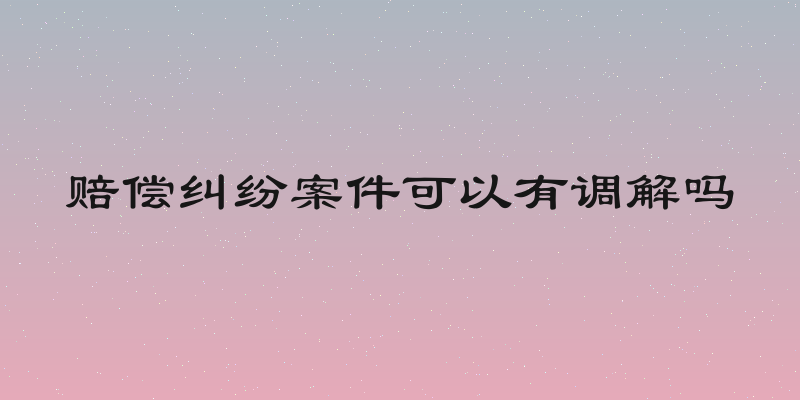 赔偿纠纷案件可以有调解吗
