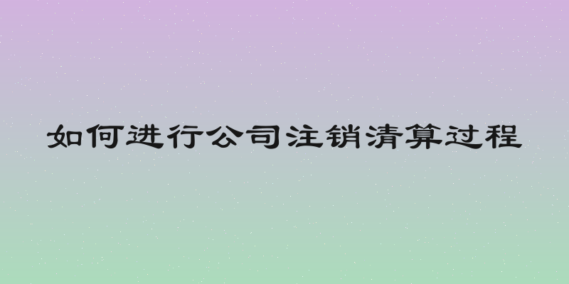 如何进行公司注销清算过程