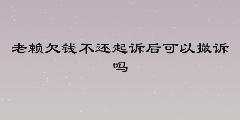 老赖欠钱不还起诉后可以撤诉吗