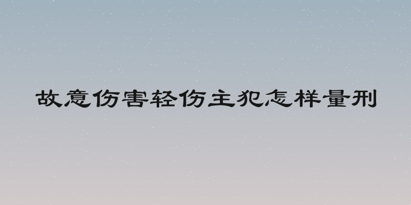 故意伤害轻伤主犯怎样量刑