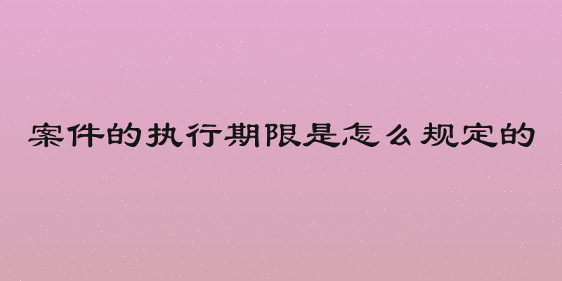 案件的执行期限是怎么规定的