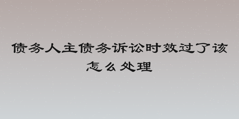 债务人主债务诉讼时效过了该怎么处理