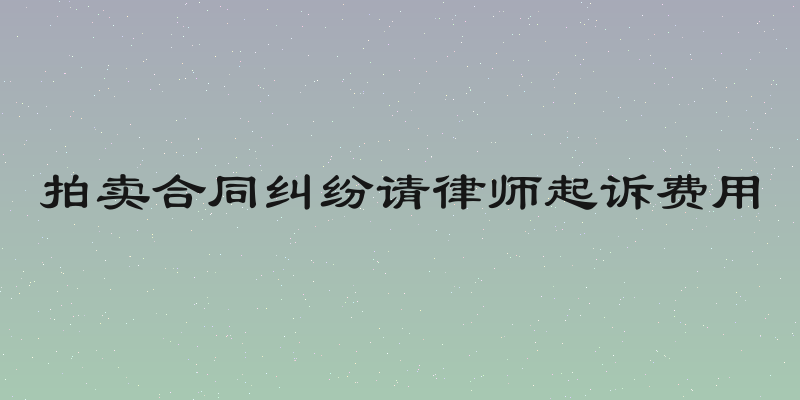 拍卖合同纠纷请律师起诉费用