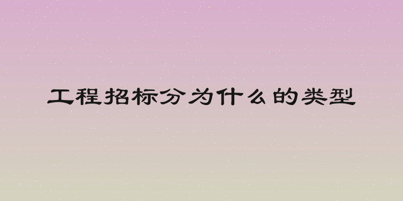 工程招标分为什么的类型