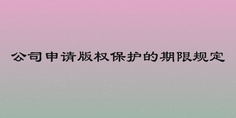公司申请版权保护的期限规定