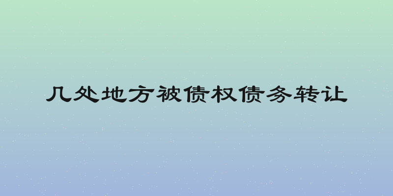 几处地方被债权债务转让