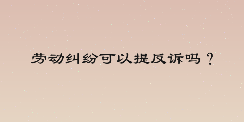 劳动纠纷可以提反诉吗？