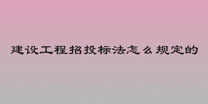 建设工程招投标法怎么规定的