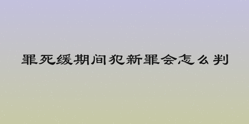 罪死缓期间犯新罪会怎么判