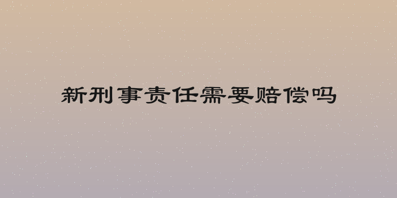 新刑事责任需要赔偿吗