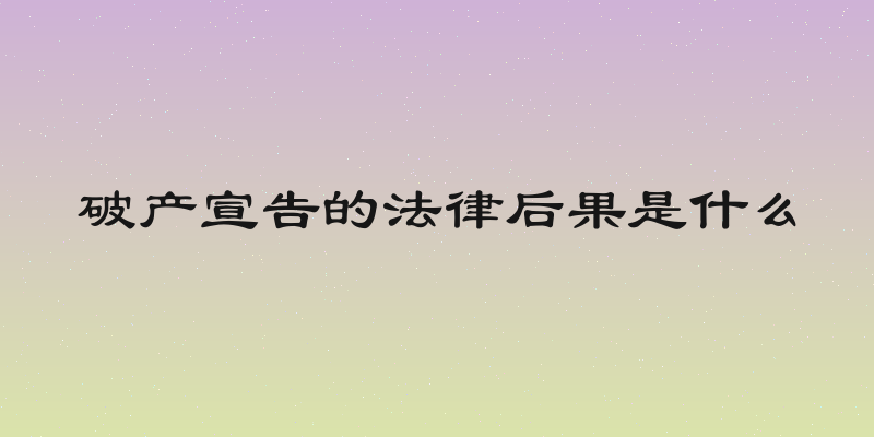 破产宣告的法律后果是什么
