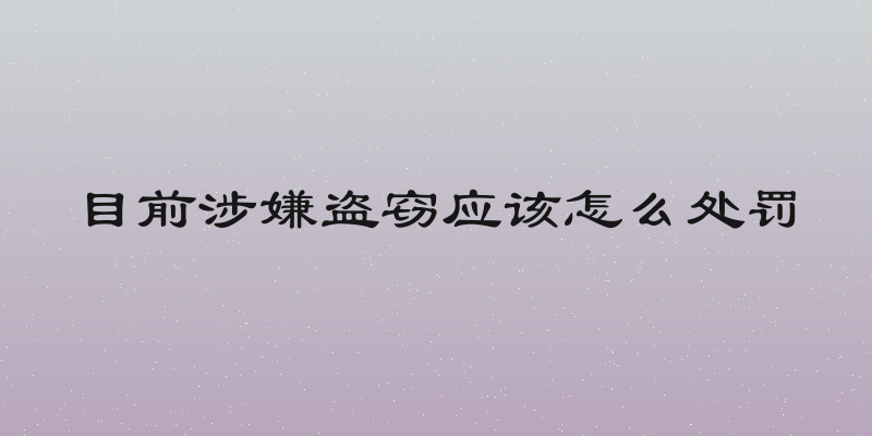 目前涉嫌盗窃应该怎么处罚