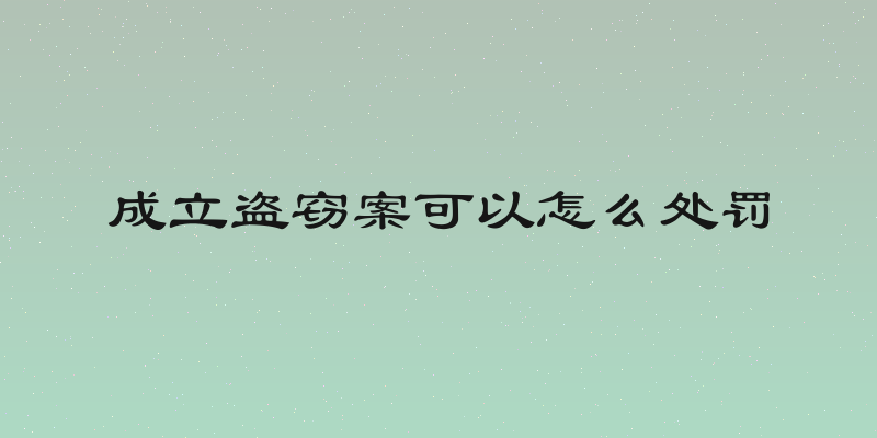 成立盗窃案可以怎么处罚