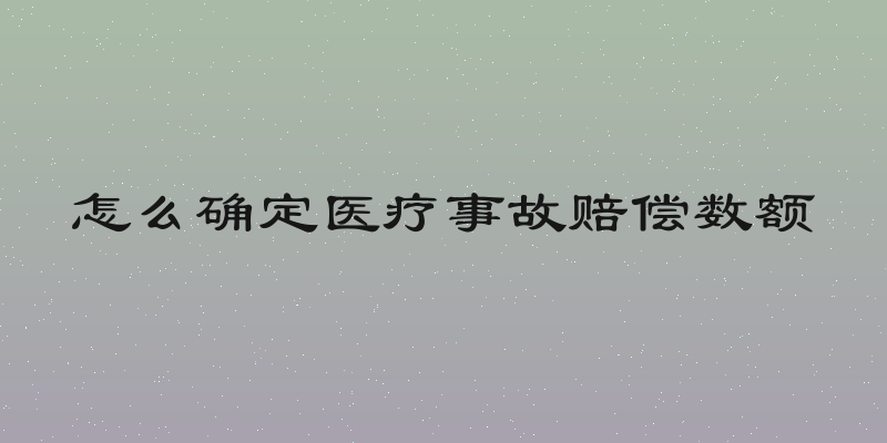 怎么确定医疗事故赔偿数额