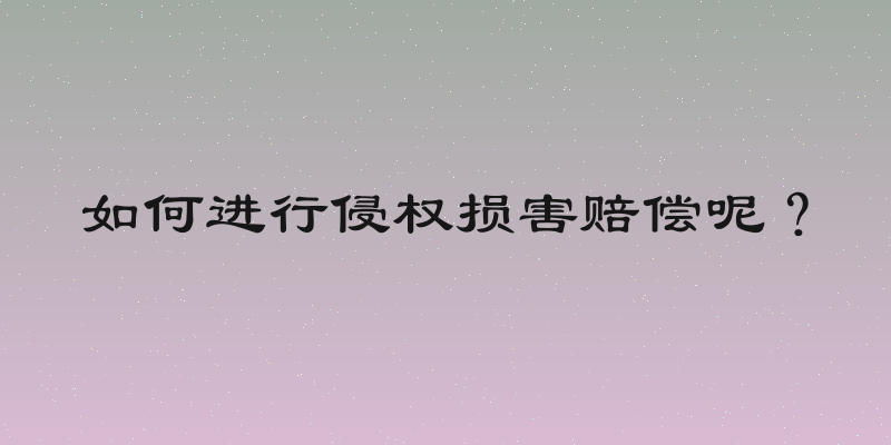 如何进行侵权损害赔偿呢？