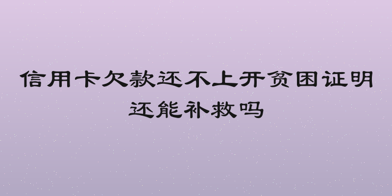 信用卡欠款还不上开贫困证明还能补救吗