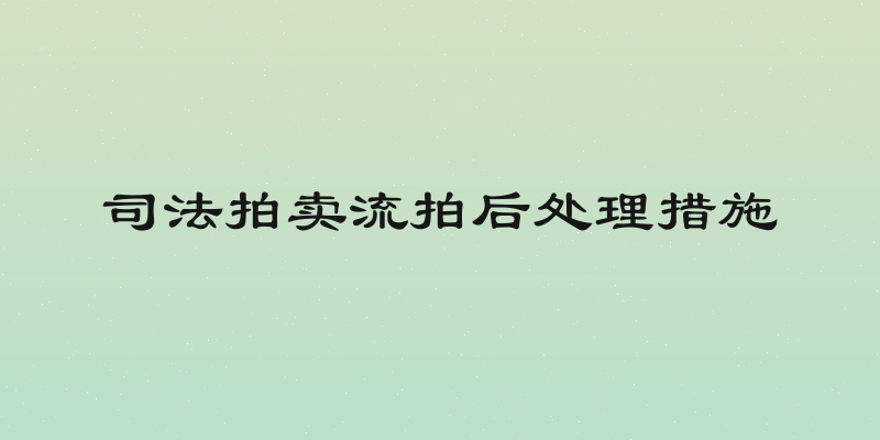 司法拍卖流拍后处理措施