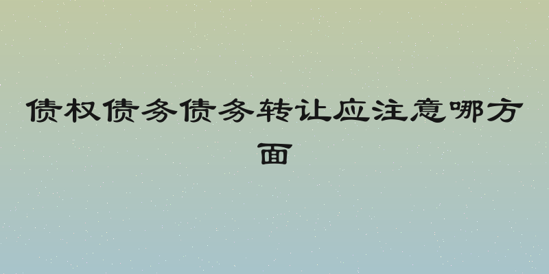 债权债务债务转让应注意哪方面