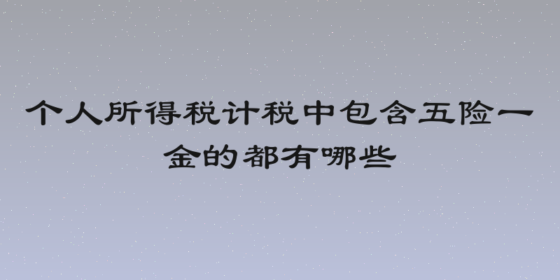 个人所得税计税中包含五险一金的都有哪些