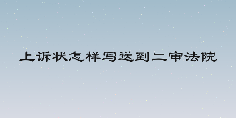 上诉状怎样写送到二审法院