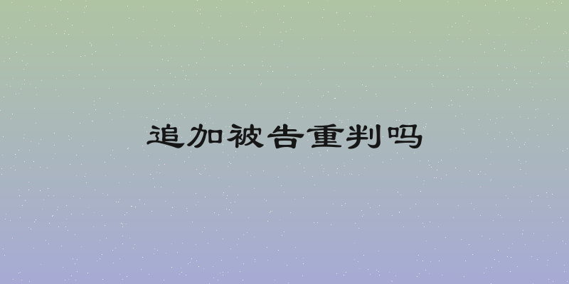 追加被告重判吗