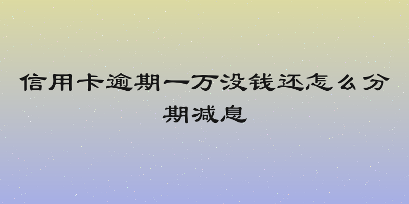 信用卡逾期一万没钱还怎么分期减息