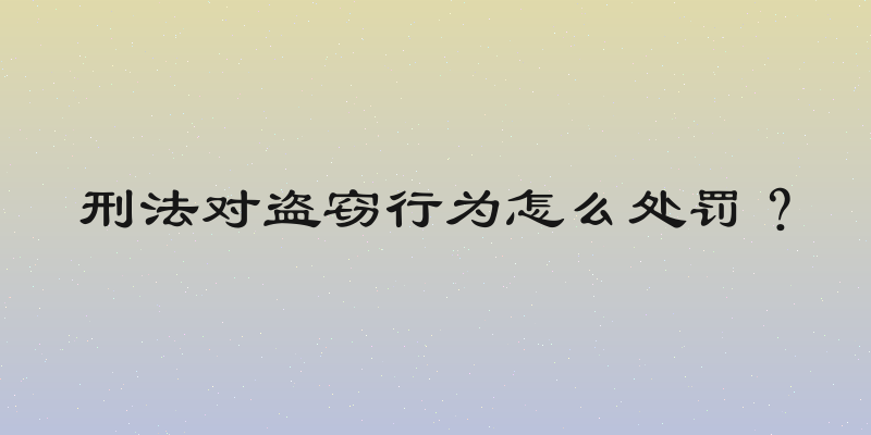 刑法对盗窃行为怎么处罚？