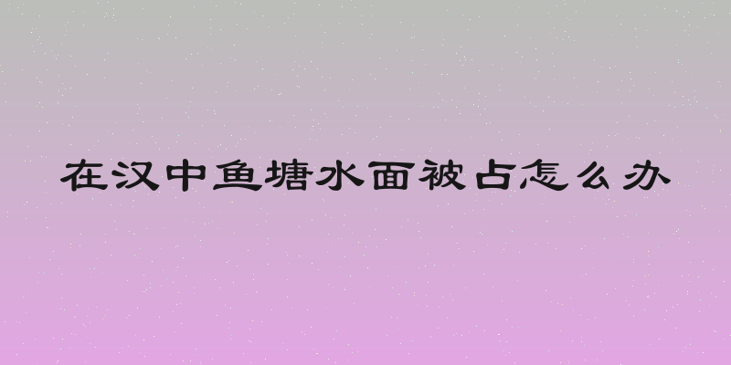 在汉中鱼塘水面被占怎么办