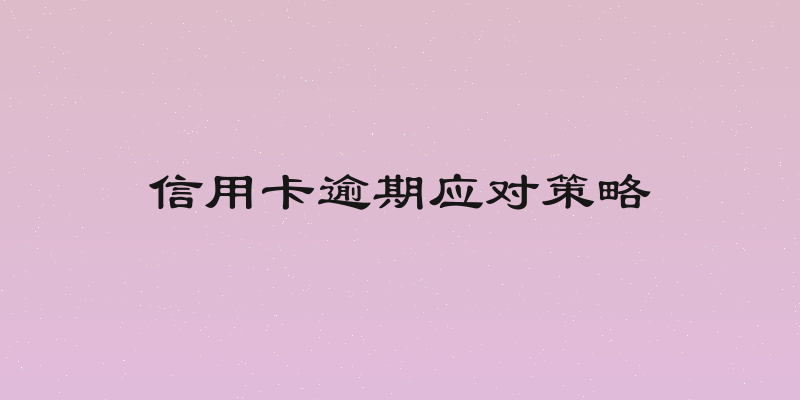 信用卡逾期应对策略