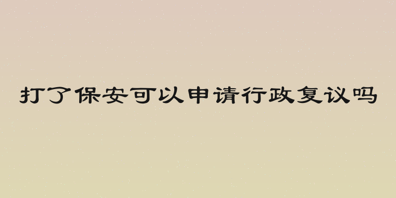 打了保安可以申请行政复议吗