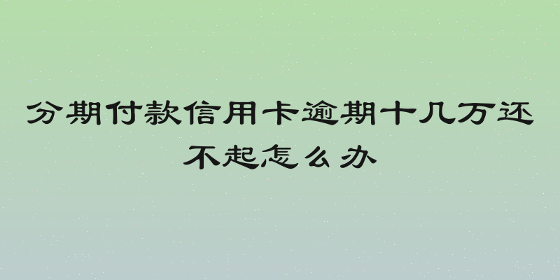分期付款信用卡逾期十几万还不起怎么办