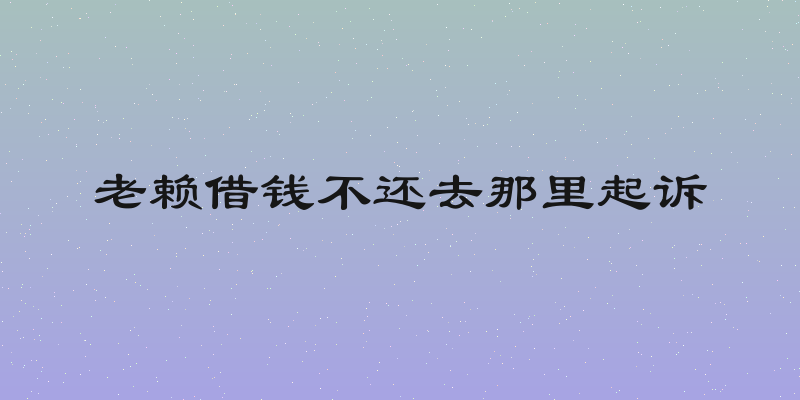 老赖借钱不还去那里起诉