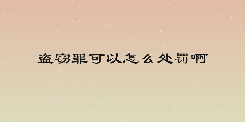 盗窃罪可以怎么处罚啊