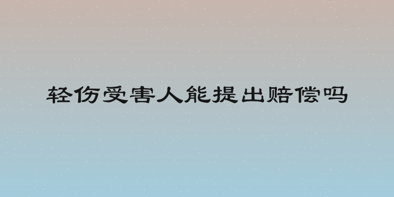 轻伤受害人能提出赔偿吗