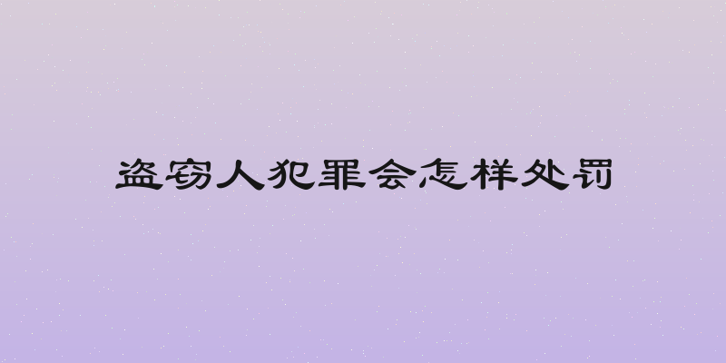 盗窃人犯罪会怎样处罚