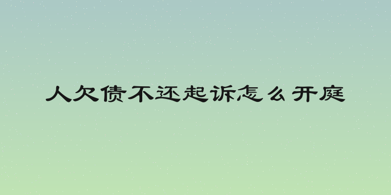 人欠债不还起诉怎么开庭