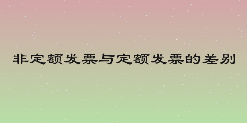 非定额发票与定额发票的差别