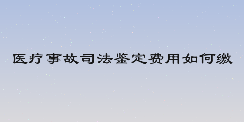 医疗事故司法鉴定费用如何缴