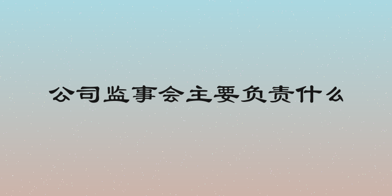 公司监事会主要负责什么