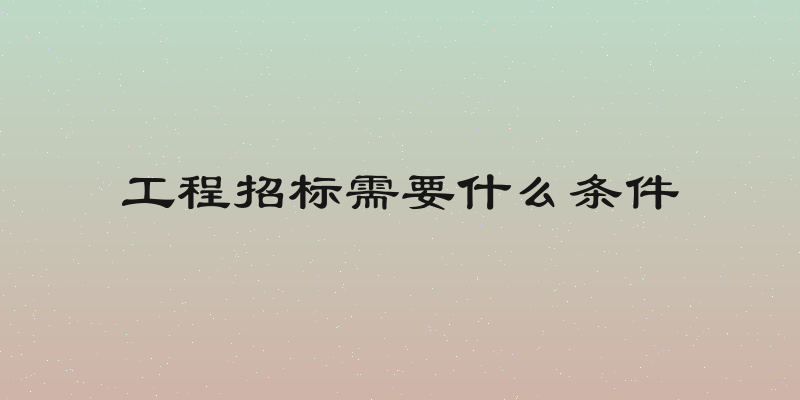 工程招标需要什么条件